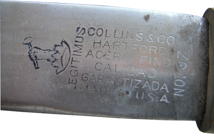 Collins No. 37 machete markings