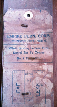 Empire Furniture Company label
