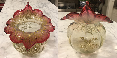 Amberina jack-in-the-pulpit vase