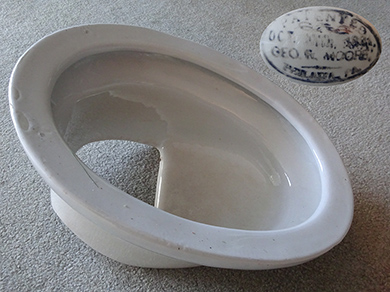 George R. Moore porcelain toilet bowl