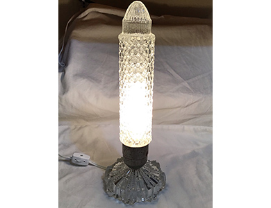 Depression Glass Art Deco Boudoir Lamp