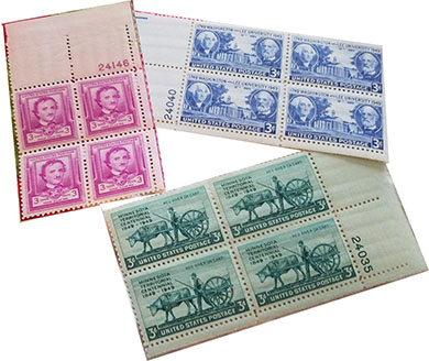 Stamp plate blocks