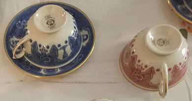 Moravian historical cups and saucers